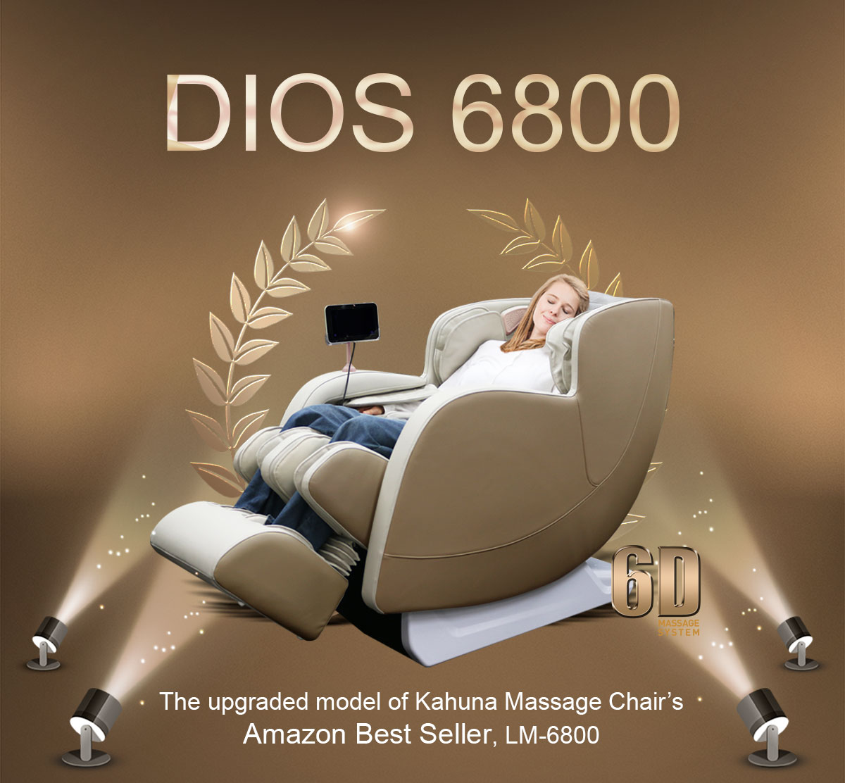 Dios-6800 6D Dual Core (3D+3D) Roller, Air Float System Black/Gray - Image 5